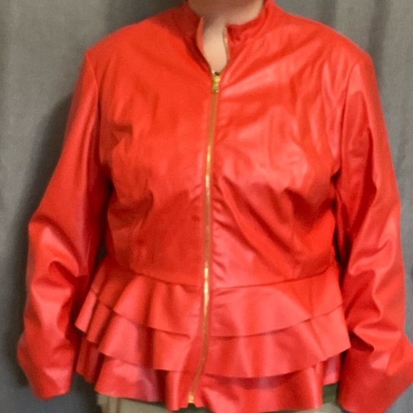 Orange Vegan leather jacket - Picture 3 of 3